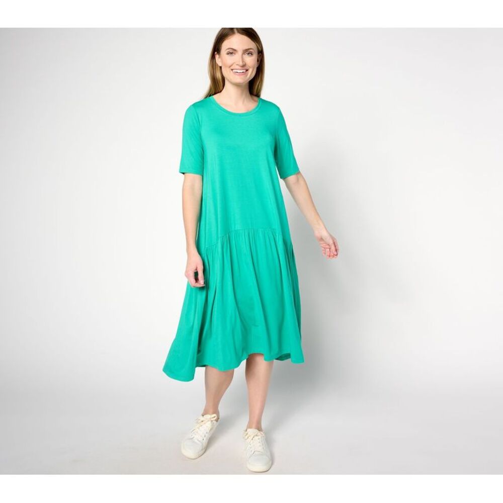 Wacoal Women's Dress Sz S Rayon 230 Elbow Sleeve Green A638428